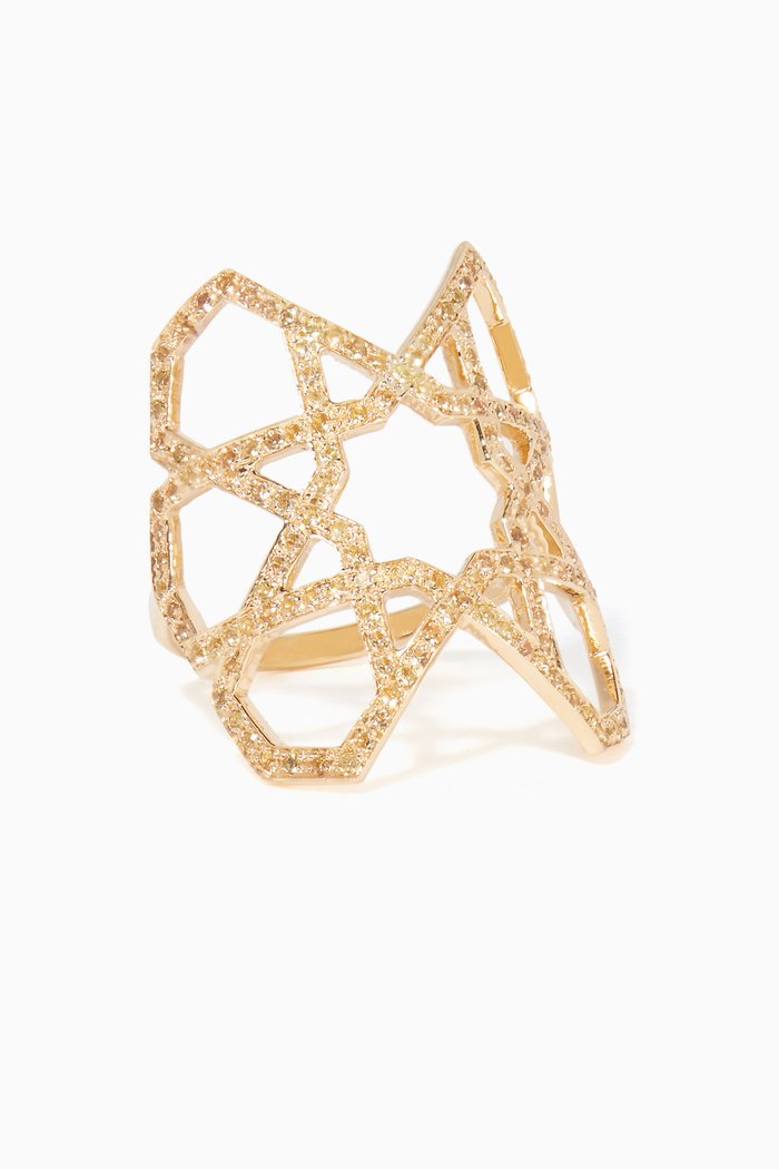 

Yellow-Gold & Sapphire Geometric Ring