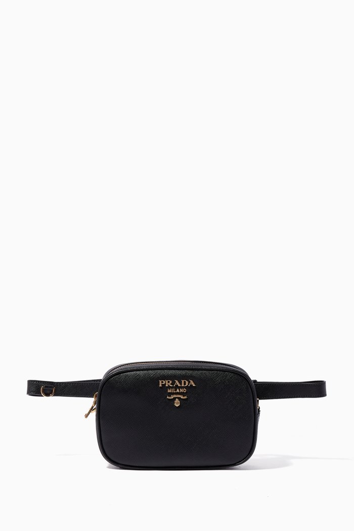 

Black Saffiano-Leather Belt Bag
