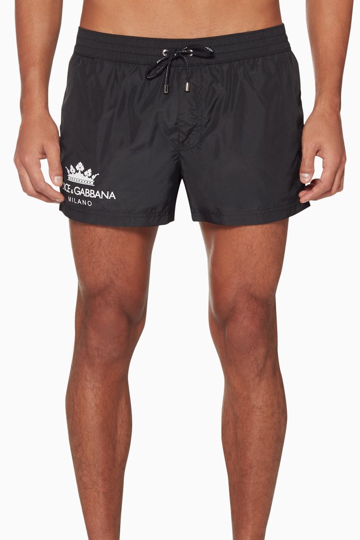 

Black Crown Logo Swimming Shorts