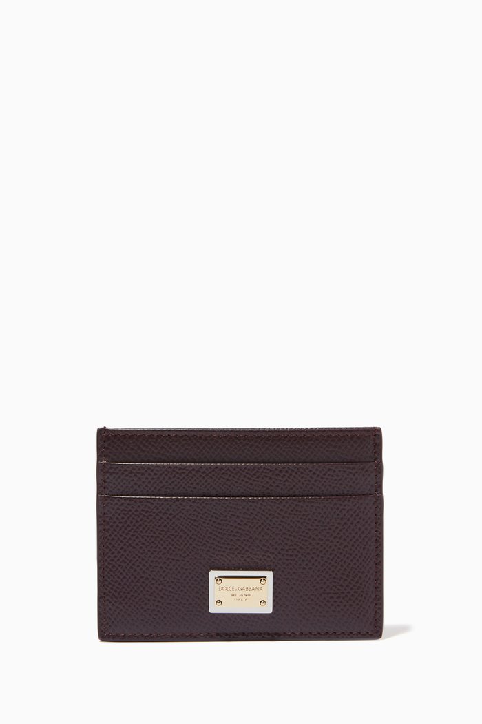 

DG Plate Card Case in Dauphine Leather, Red