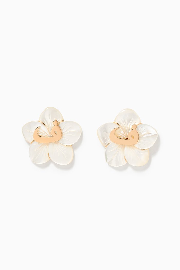 

Arabic F Letter Mother Of Pearl Earrings, Yellow