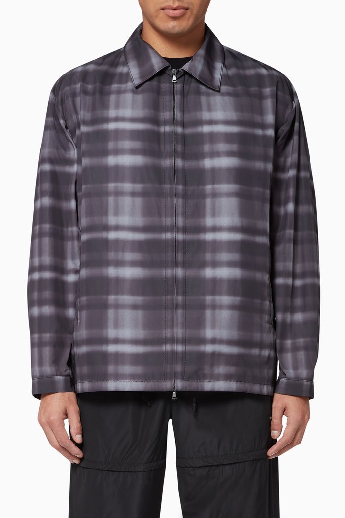 

Harrington Checkered Zipped Jacket, Grey