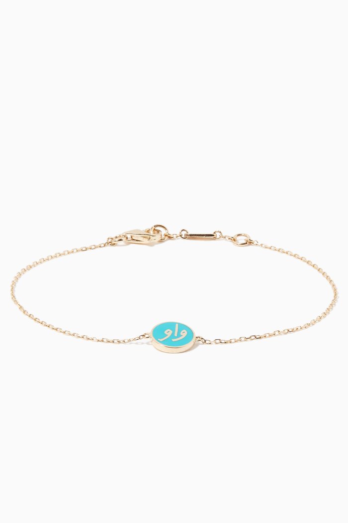

Yellow-Gold & Turquoise-Enamel Wow Bracelet