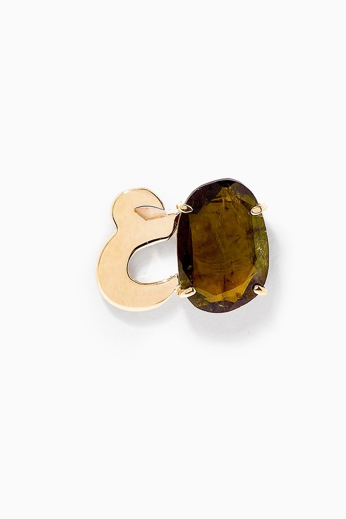 

Ein Letter Tourmaline Single Stud Earring, Yellow