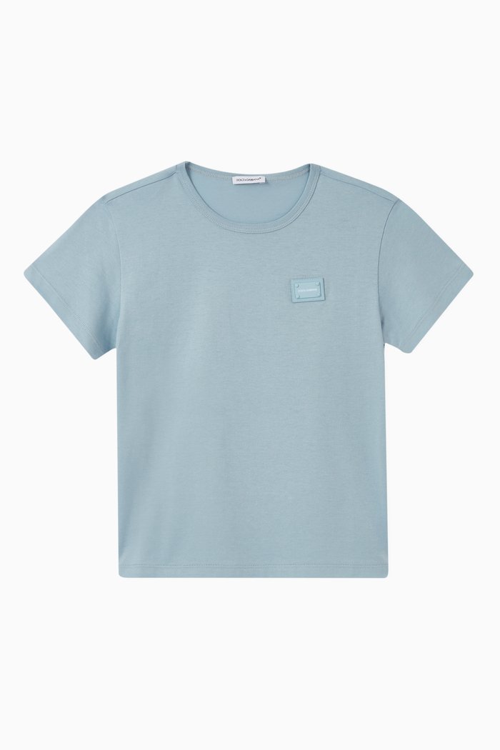 

Logo Patch Cotton T-Shirt, Blue
