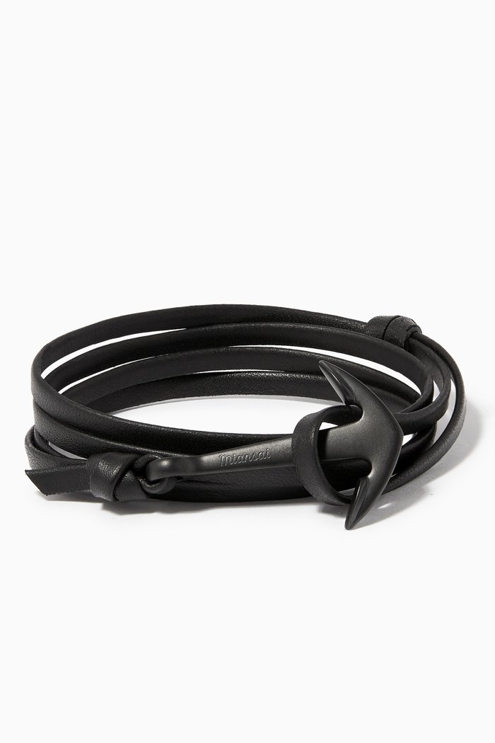 

Anchor Bracelet in Leather, Black