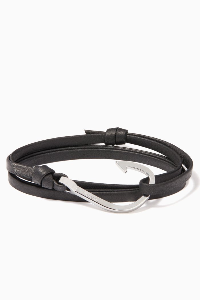 

Leather Hook Bracelet, Black
