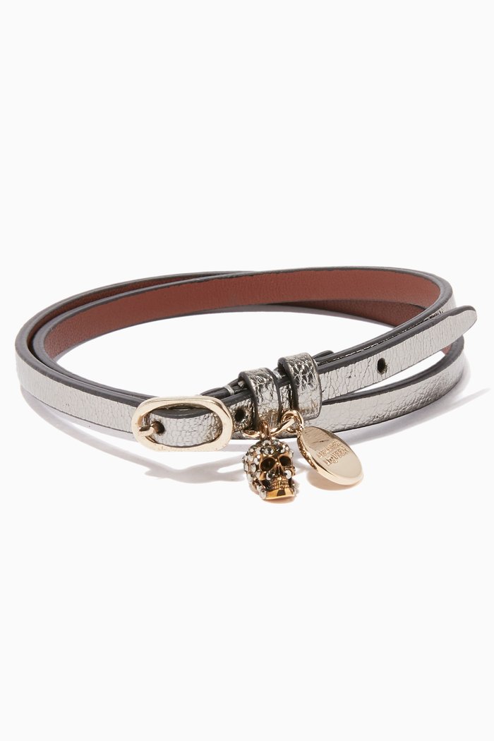 

Silver Multi-Wrap Skull Bracelet