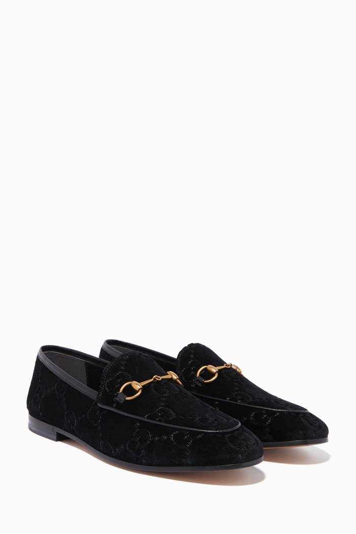 

Black Jordaan Velvet GG Loafers