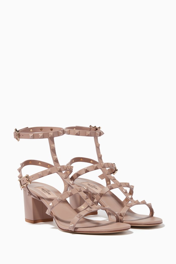 

Valentino Garavani Rockstud Sandals, Neutral