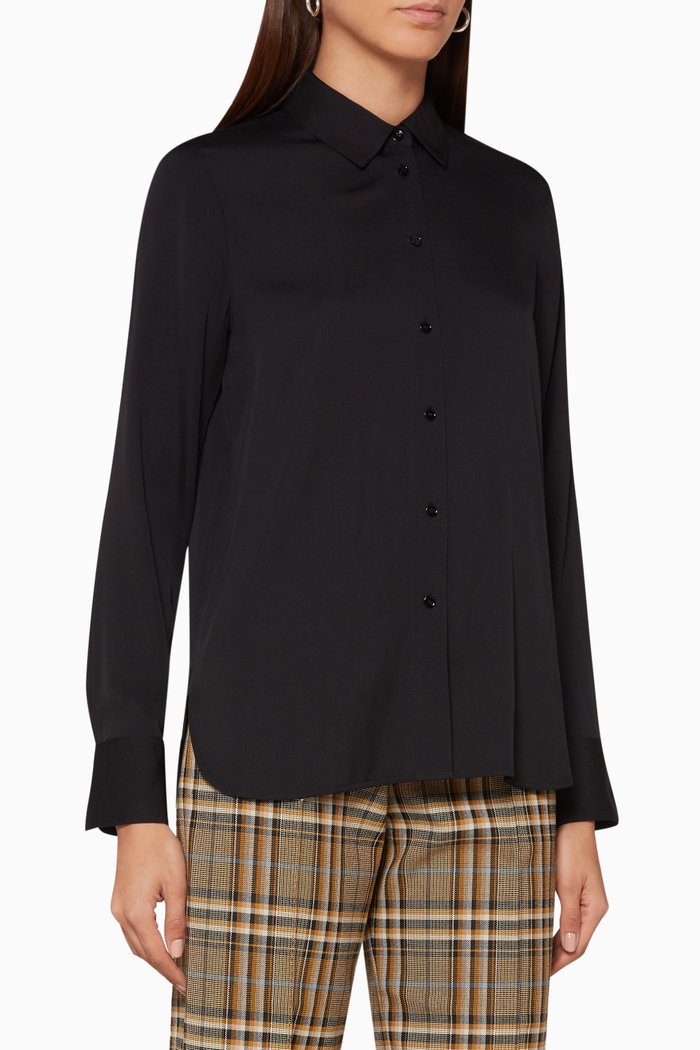 

Black Silk Slim-Fit Blouse