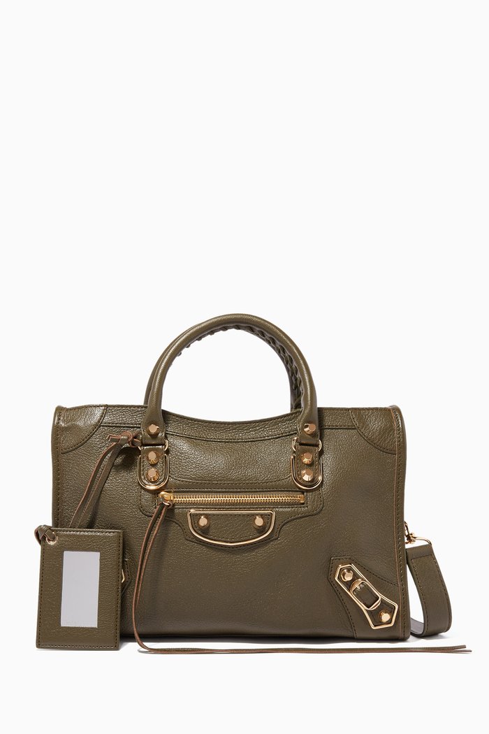 

Olive-Green Small Classic City Tote Bag