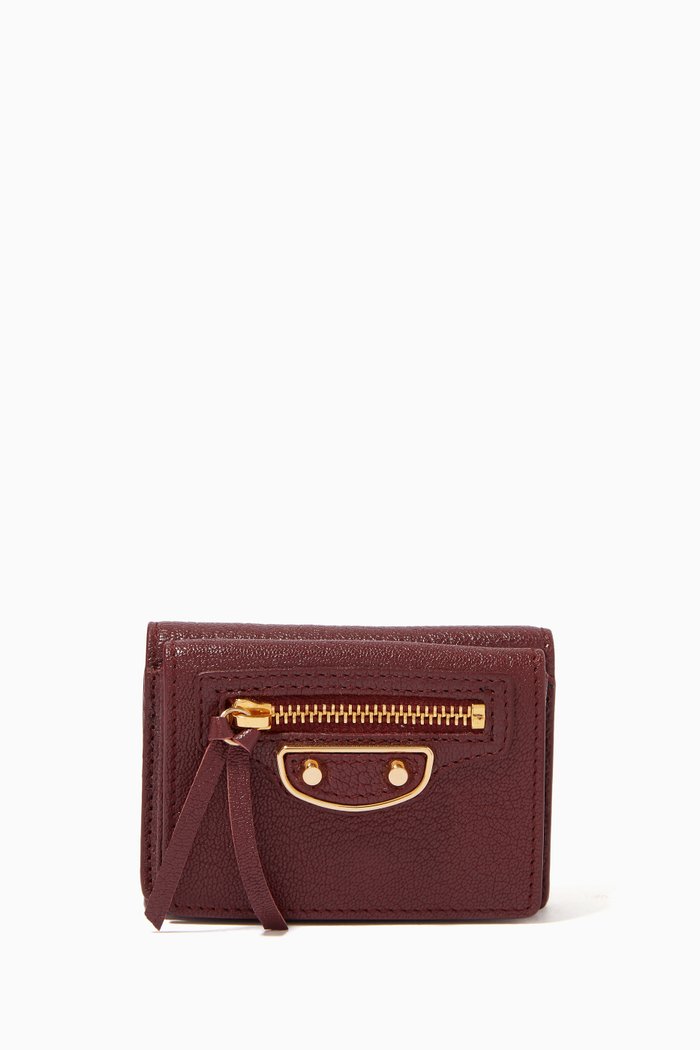 

Met Edge Mini Wallet in Grained Calfskin, Red