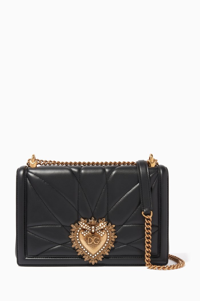 

Devotion Large Quilted Nappa Leather Bag, Black