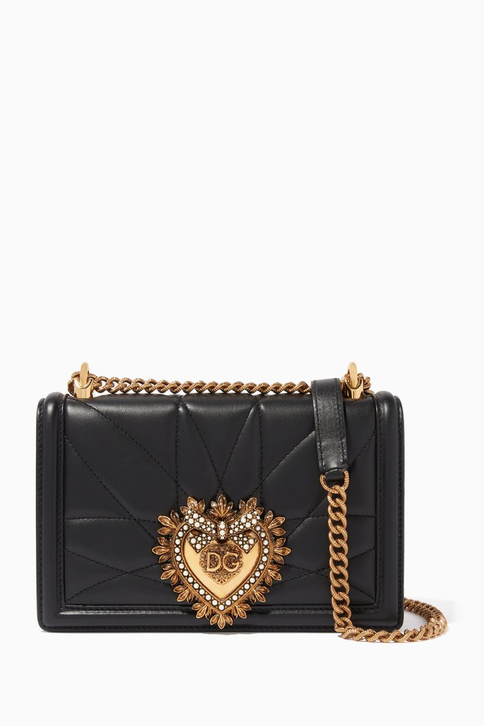 

Devotion Medium Quilted Nappa Leather Bag, Black