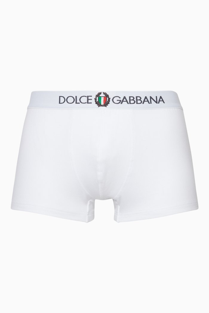 

White Sports Crest Logo Boxers