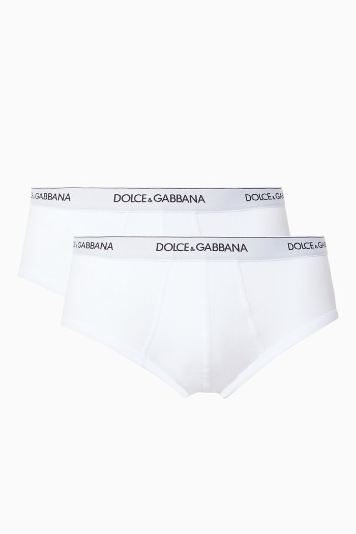 

White Brando Logo-Waist Briefs, 2-Pack