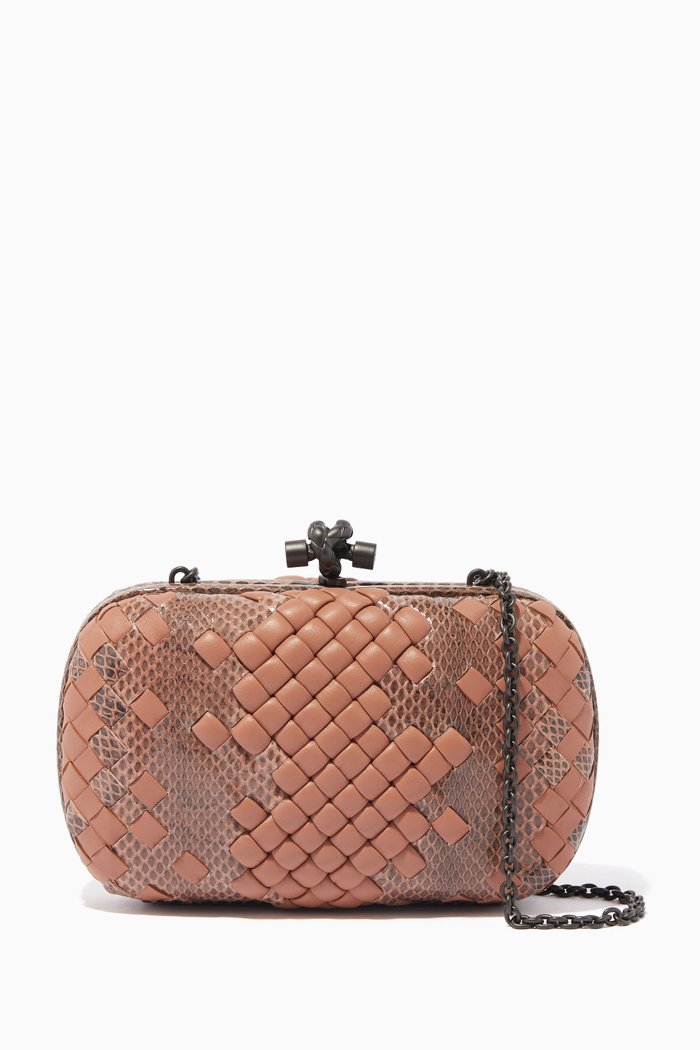

Dahlia-Pink Ayers Woven Clutch Bag