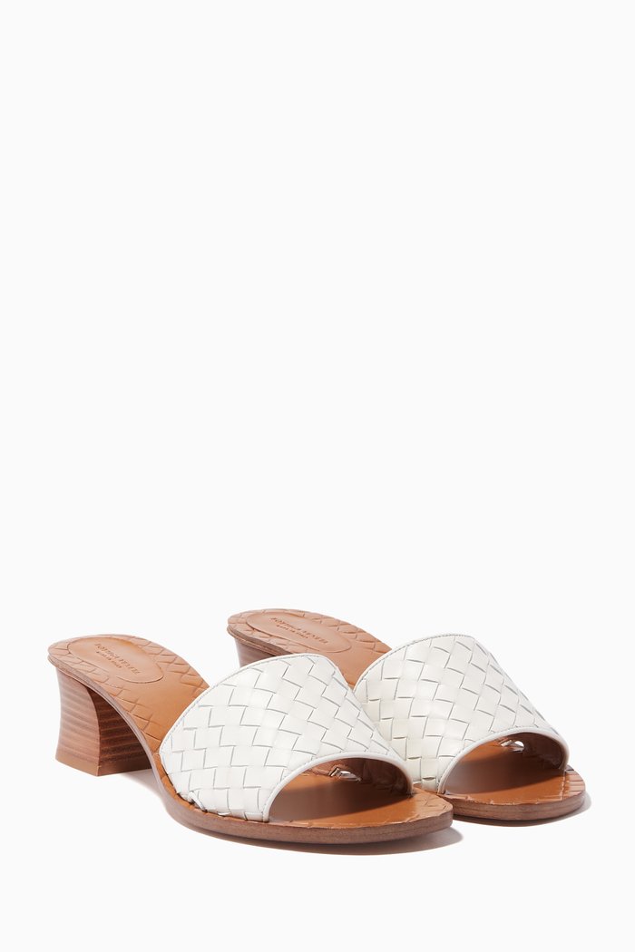

White Ravello Intrecciato Sandals