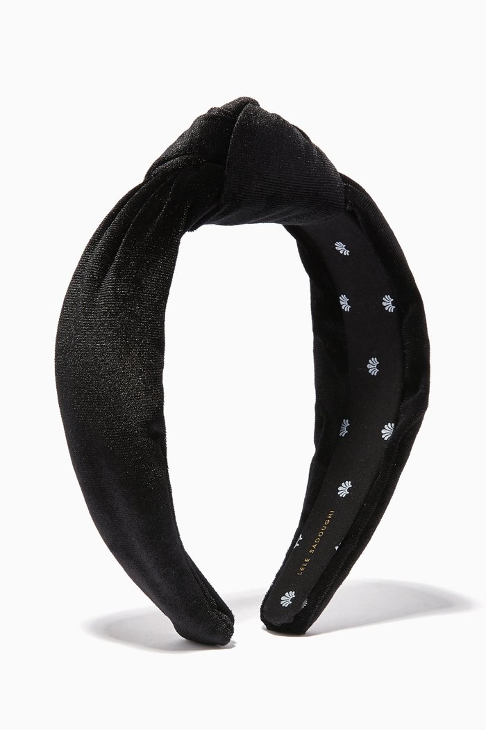 

Woven Knot Velvet Headband, Black