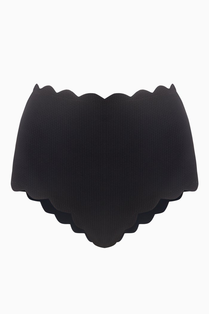 

Santa Monica Bikini Bottoms in Textured Nylon, Black