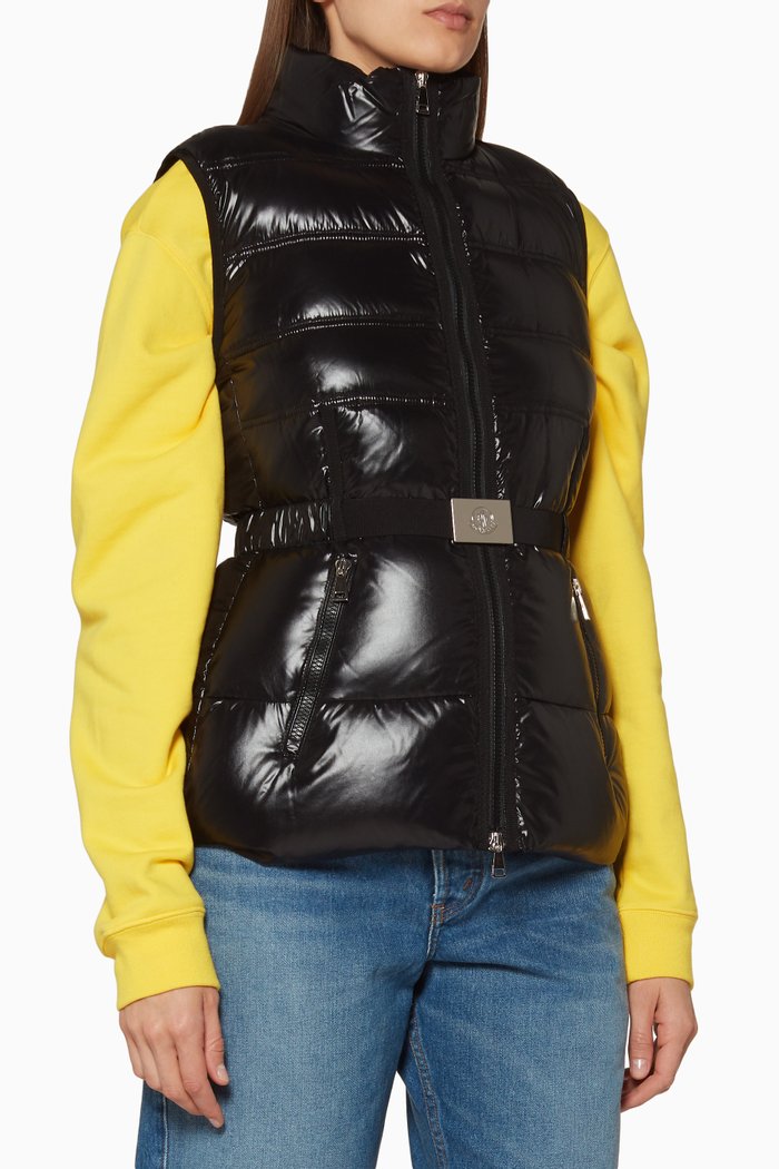 

Black Quilted Aigrette Gilet