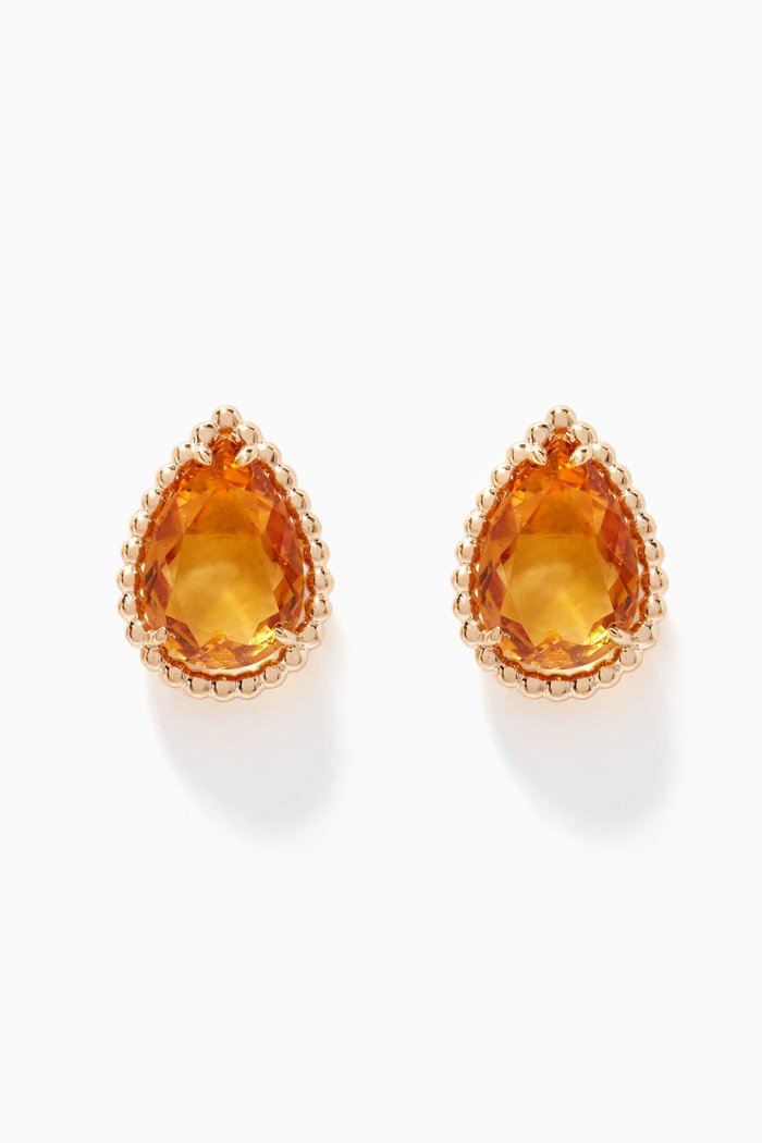 Yellow-Gold & Citrine Stud Earrings