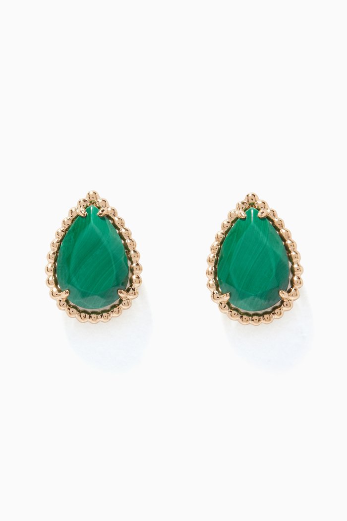 

Yellow-Gold & Malachite Serpent Bohème Earrings