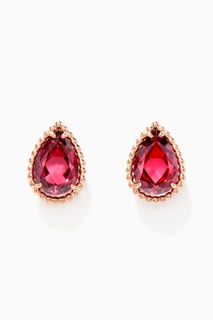 

Yellow-Gold & Rhodolite Serpent Bohème Garnets Earrings, Rose gold
