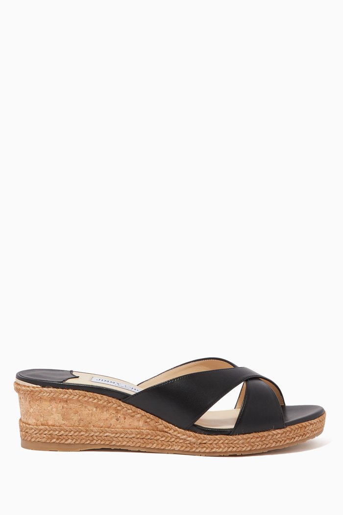 Almer 50 Mules in Nappa Leather, Black