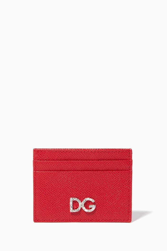 

Red Crystal-Embellished Card Case