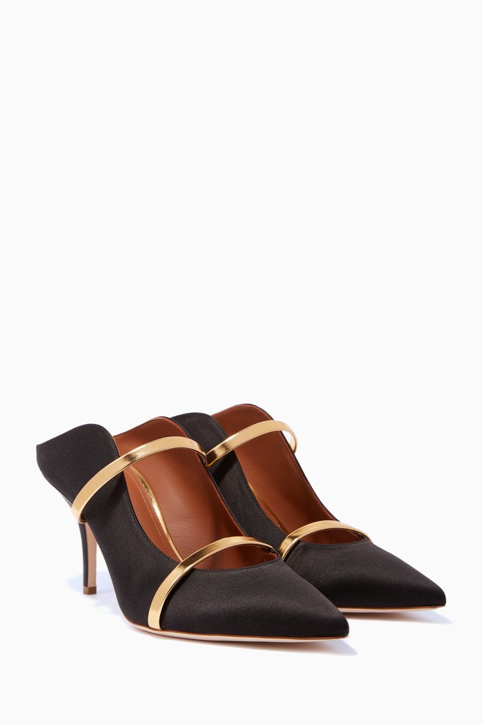 

Black Satin Maureen Mules