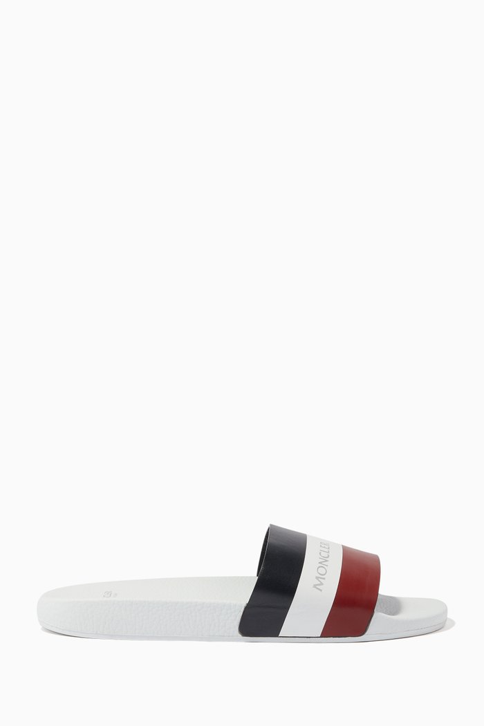 

Classic Striped Logo Slides, White