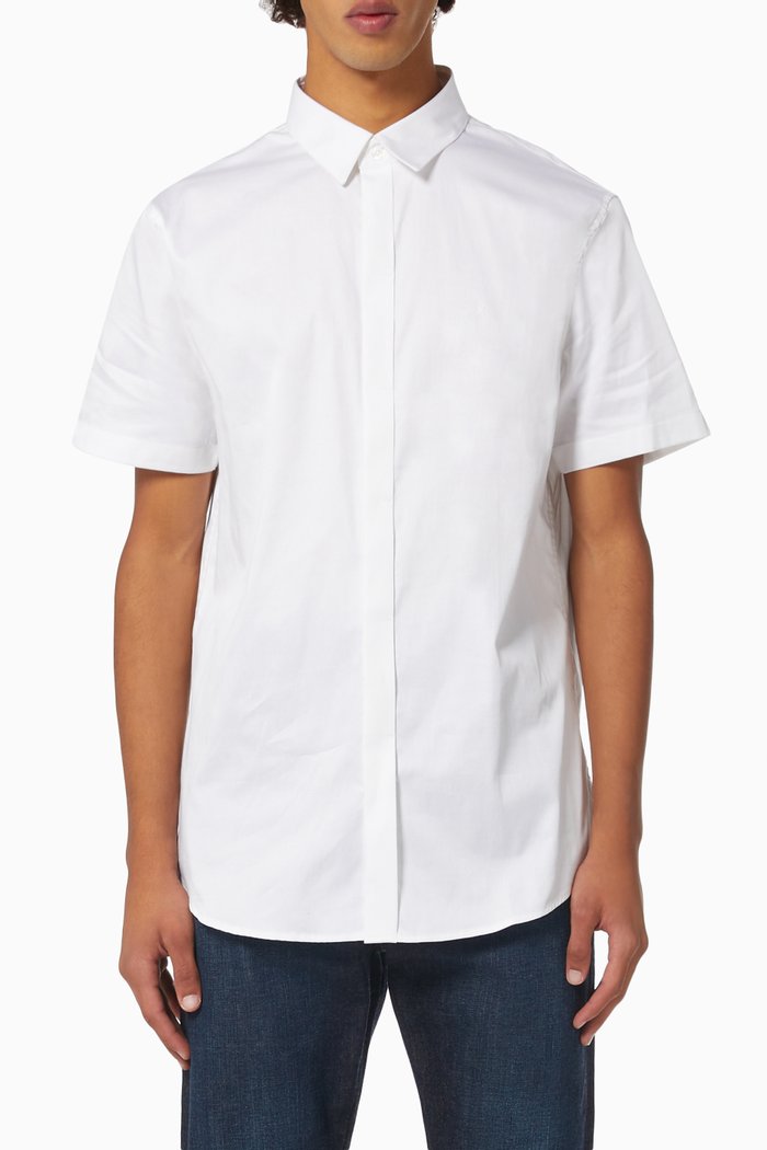 

Logo Stretch Shirt in Cotton Poplin, White