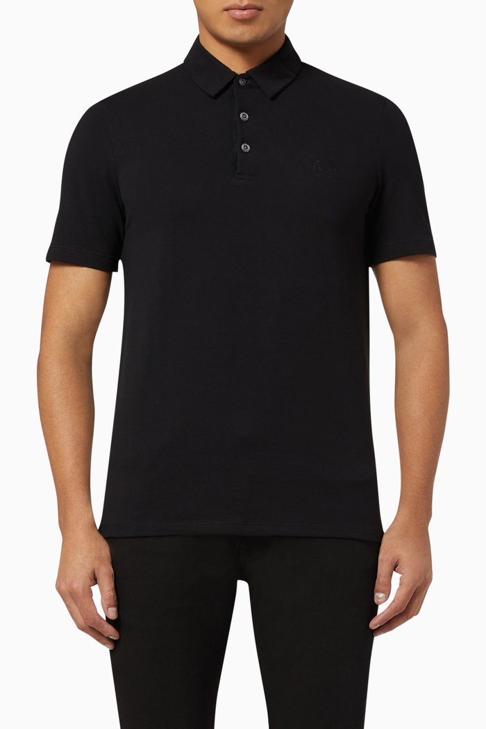 

Circle Logo Polo T-Shirt, Black