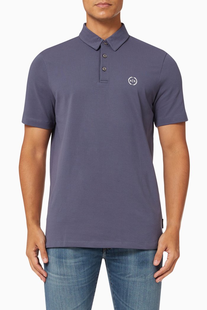 

Circle Logo Polo Shirt in Jersey, Blue