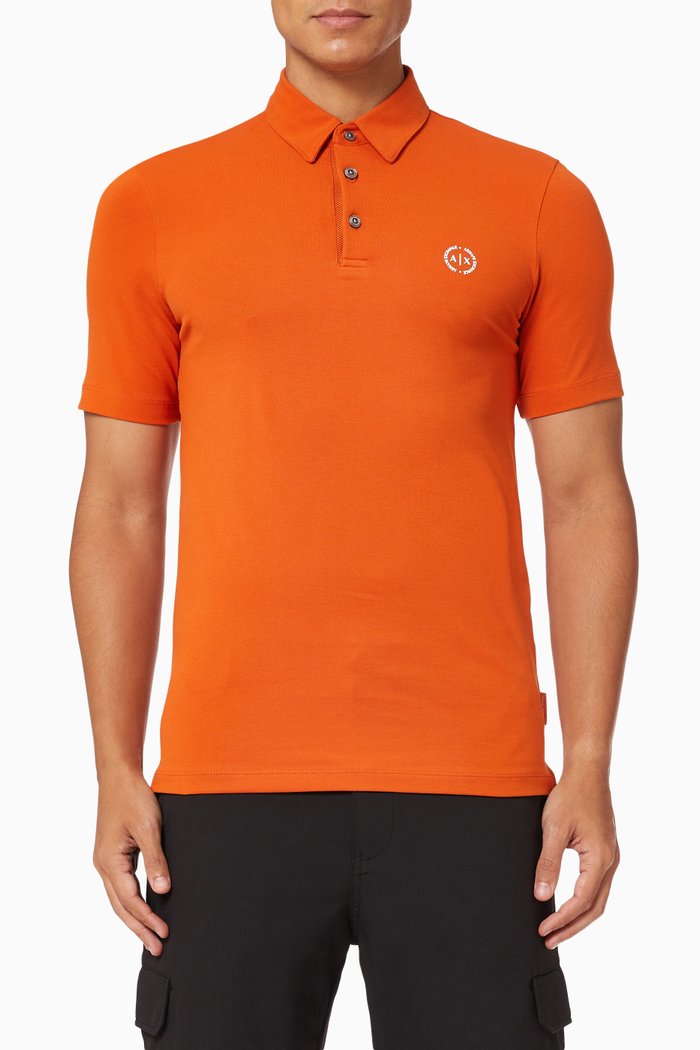 

Circle Logo Polo Shirt in Jersey, Gold
