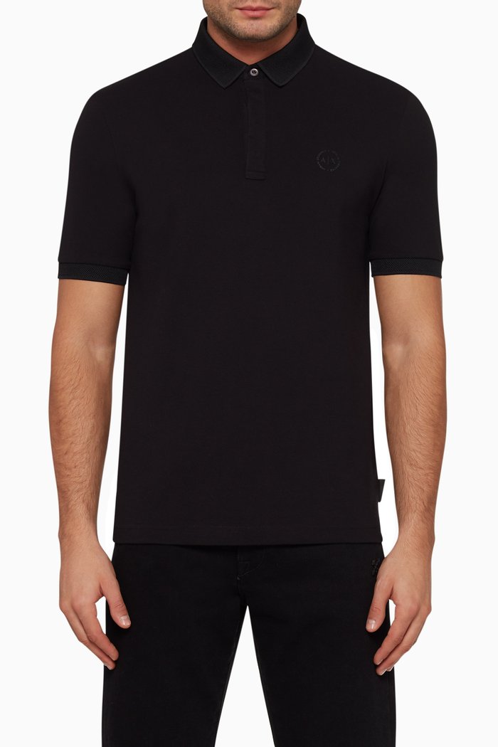 

Circle Logo Polo T-Shirt, Black