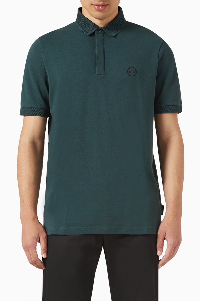 

Circle Logo Polo Shirt in Cotton, Green