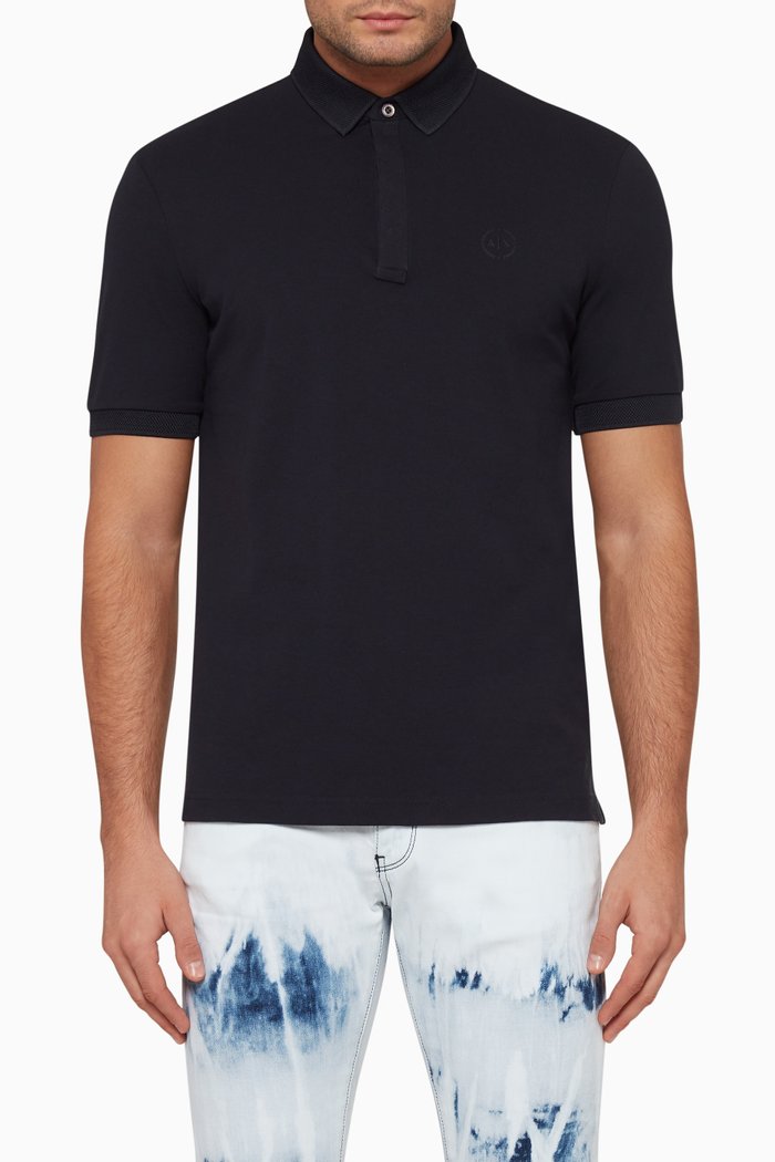 Circle Logo Polo T-Shirt, Blue