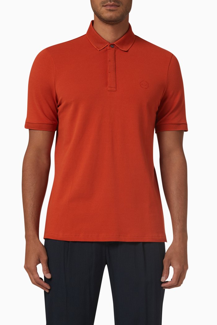

Circle Logo Polo Shirt in Cotton, Brown