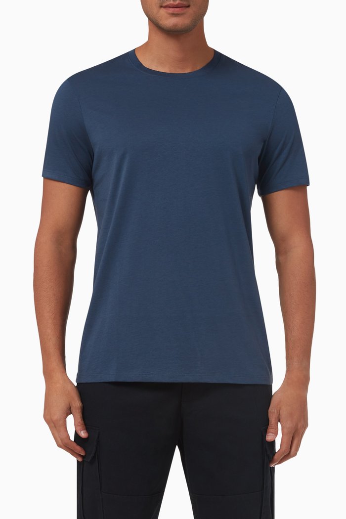 

Pima Cotton Crewneck T-Shirt, Blue