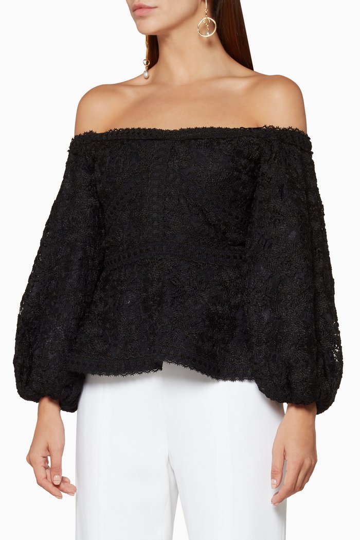 Black Off-The-Shoulder Joscelin Blouse