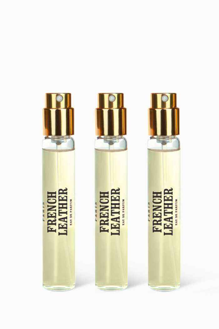 

French Leather Eau de Parfum Travel Spray, 3 x 10ml, Multicolour