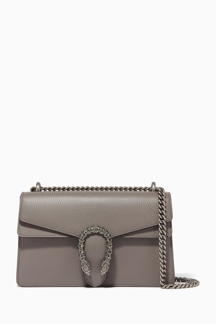 

Small Dionysus Leather Shoulder Bag, Grey