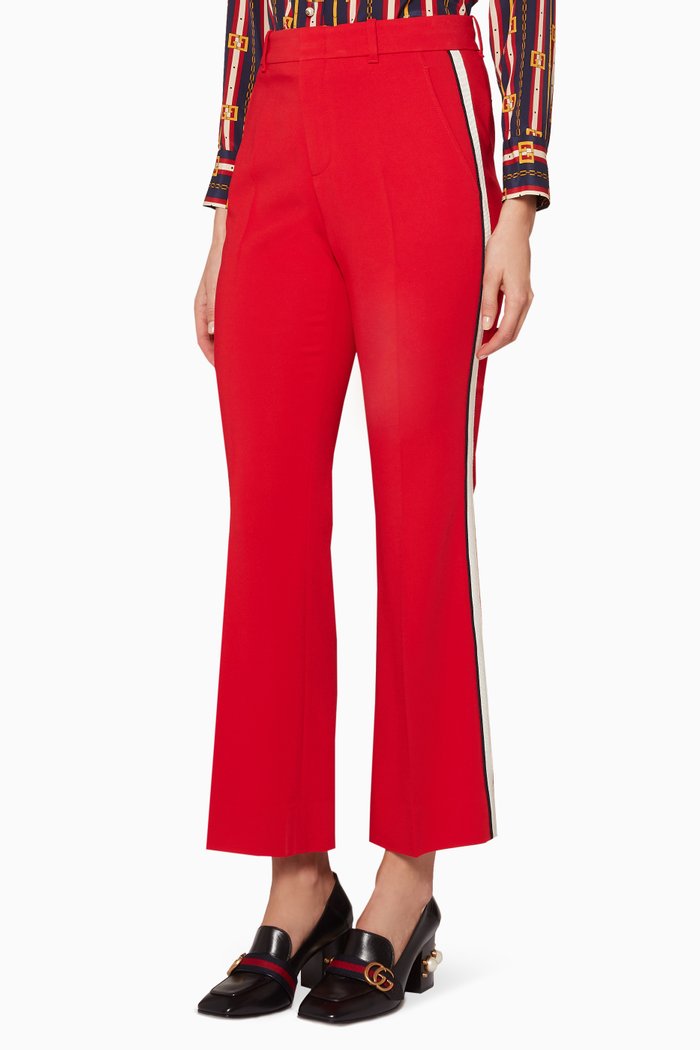 

Red Stretch Bootcut Pants, Multicolour