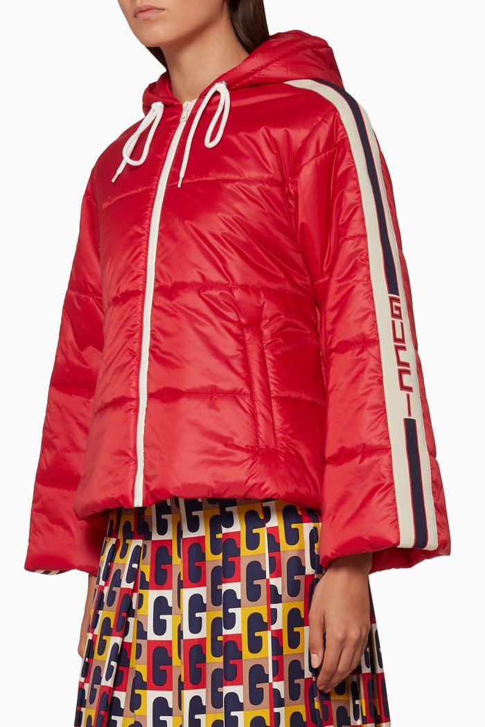 

Red Quilted Matt Jacket, Multicolour