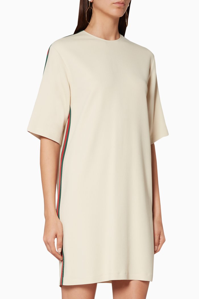 

Off-White Web Stripe Tunic Dress, Neutral