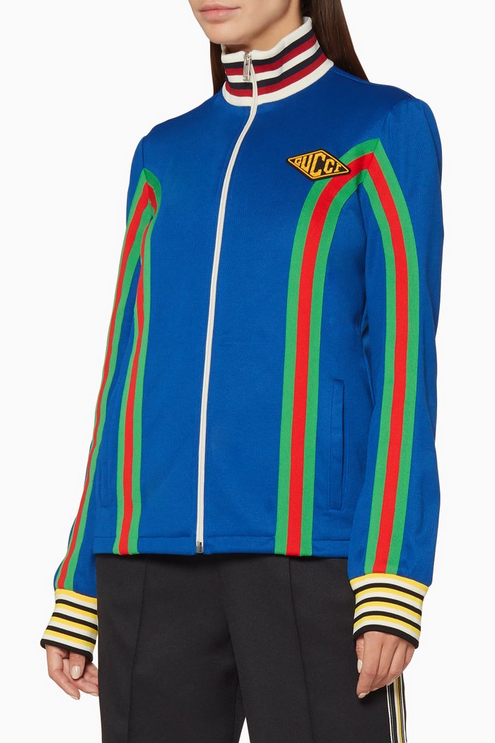 

Blue Technical Ribbed Jersey, Multicolour