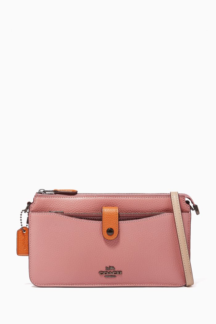 

Noa Pop-up Messenger in Colourblock Leather, Pink